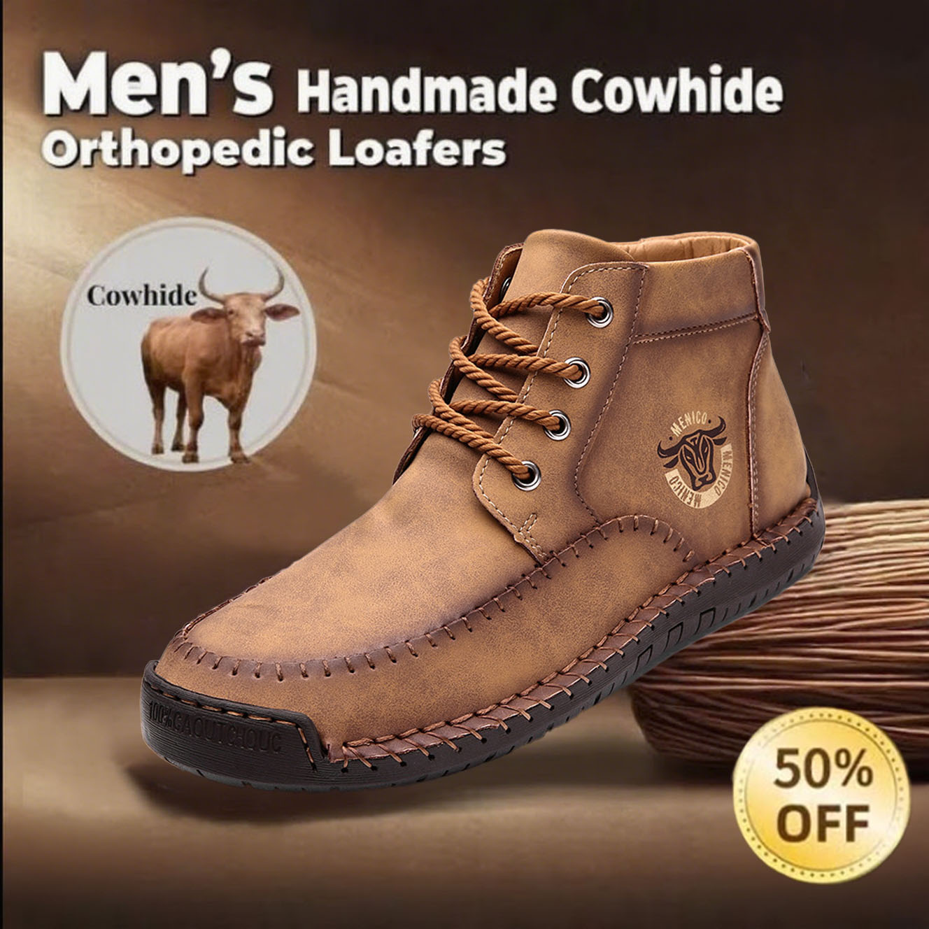 ⏰Final Day 70% OFF🔥Casual leather arch support non-slip wear-resistant high-top loafers