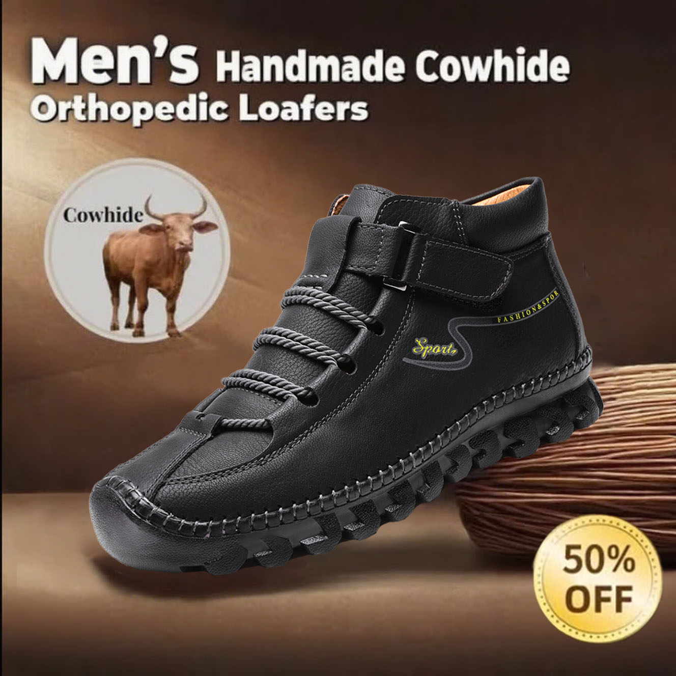 ⏰Promotion 60% OFF-hot sale men's orthopedic shoes comfortable genuine leather walking shoes