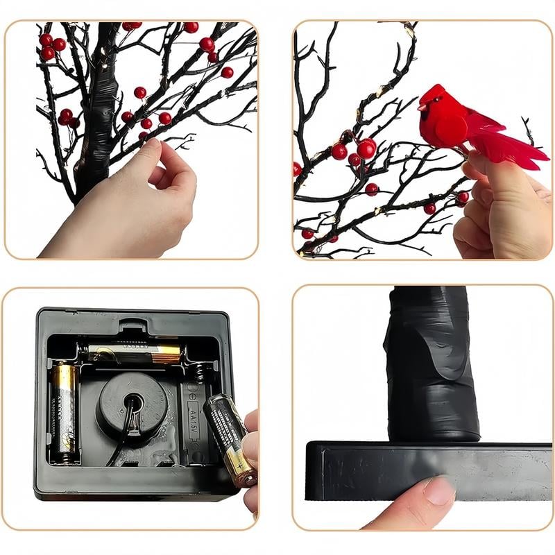 🔥Hot Sale 49% OFF🐦Vintage Glowing Tree with Cardinals