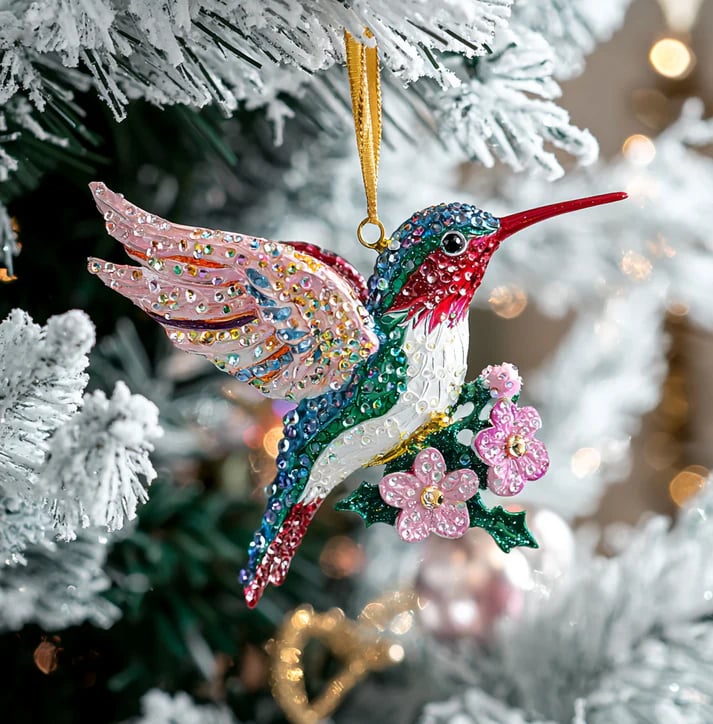 🔥Last Day 50% OFF -🐦Hummingbird Christmas Ornament✨Glittering Holiday Decoration💠(✨Same as in the video)
