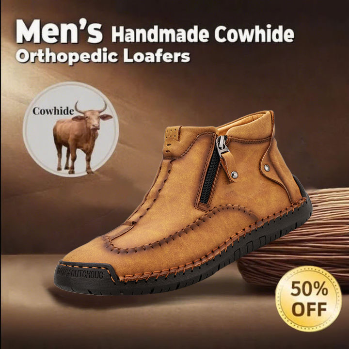 🔥50% OFF Casual leather arch support non-slip wear-resistant high-top loafers