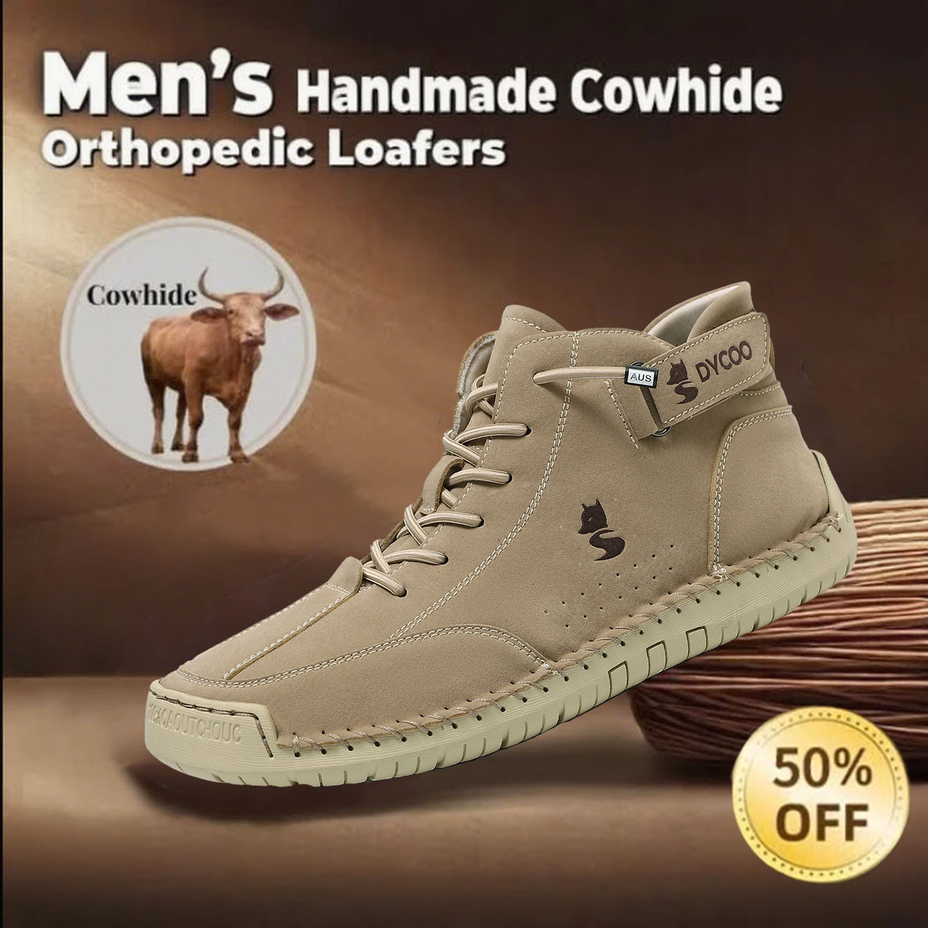 Today 70% OFF🔥Casual leather arch support non-slip wear-resistant high-top loafers