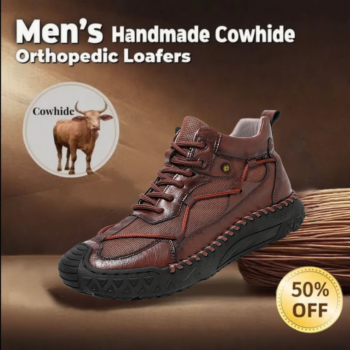 ⏰Limited Time Deal – 50% Off! Men's Casual Walking on Shoes for Bunions