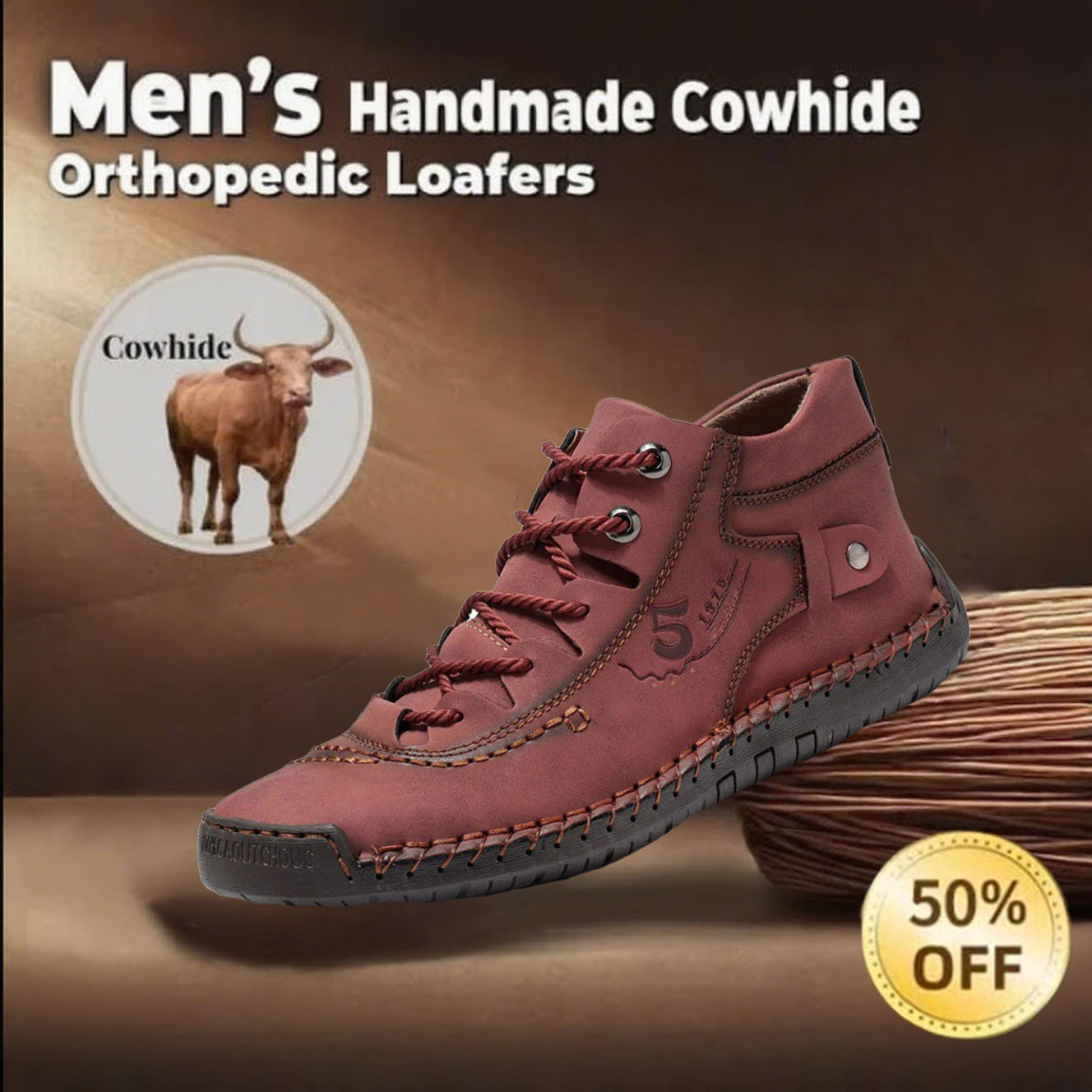 ⏰This Week 70% OFF🔥Casual leather arch support non-slip wear-resistant high-top loafers