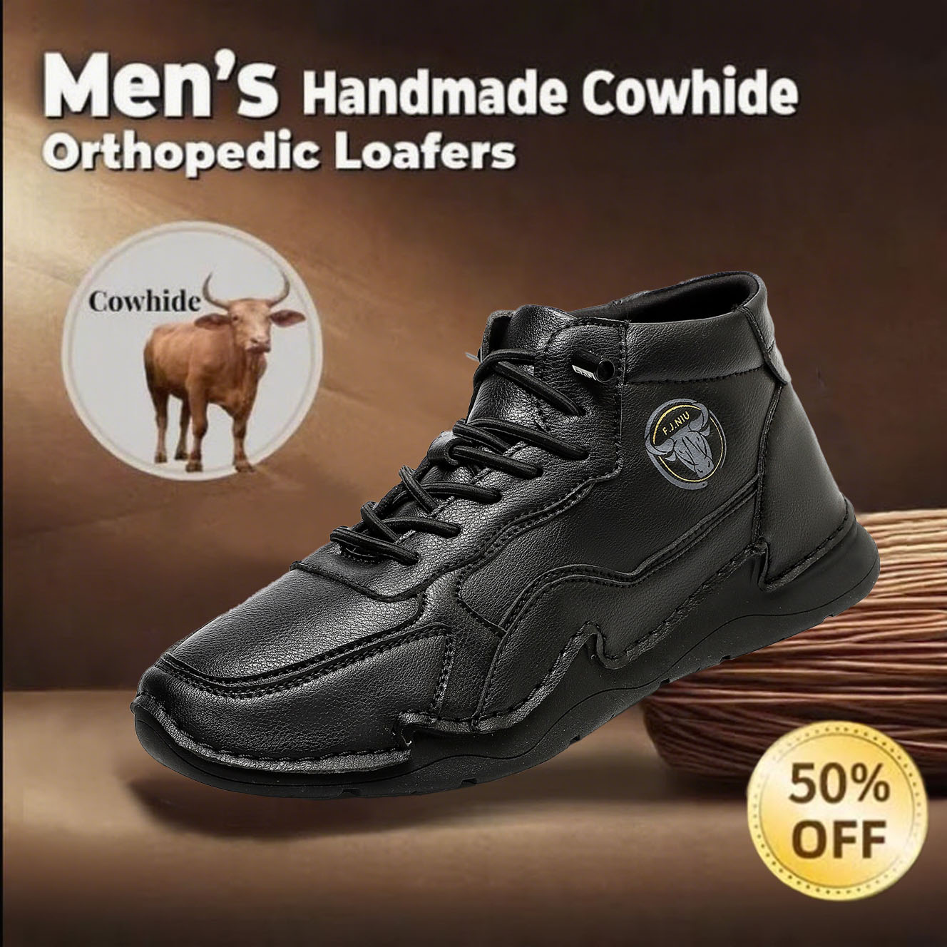 ⏰ 60% off - Newest Men's Orthopedic Leather Hiking Shoes