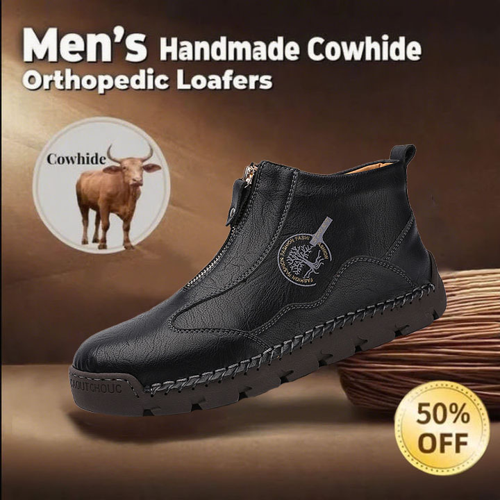 🔥50% OFF Casual leather arch support non-slip wear-resistant high-top loafers