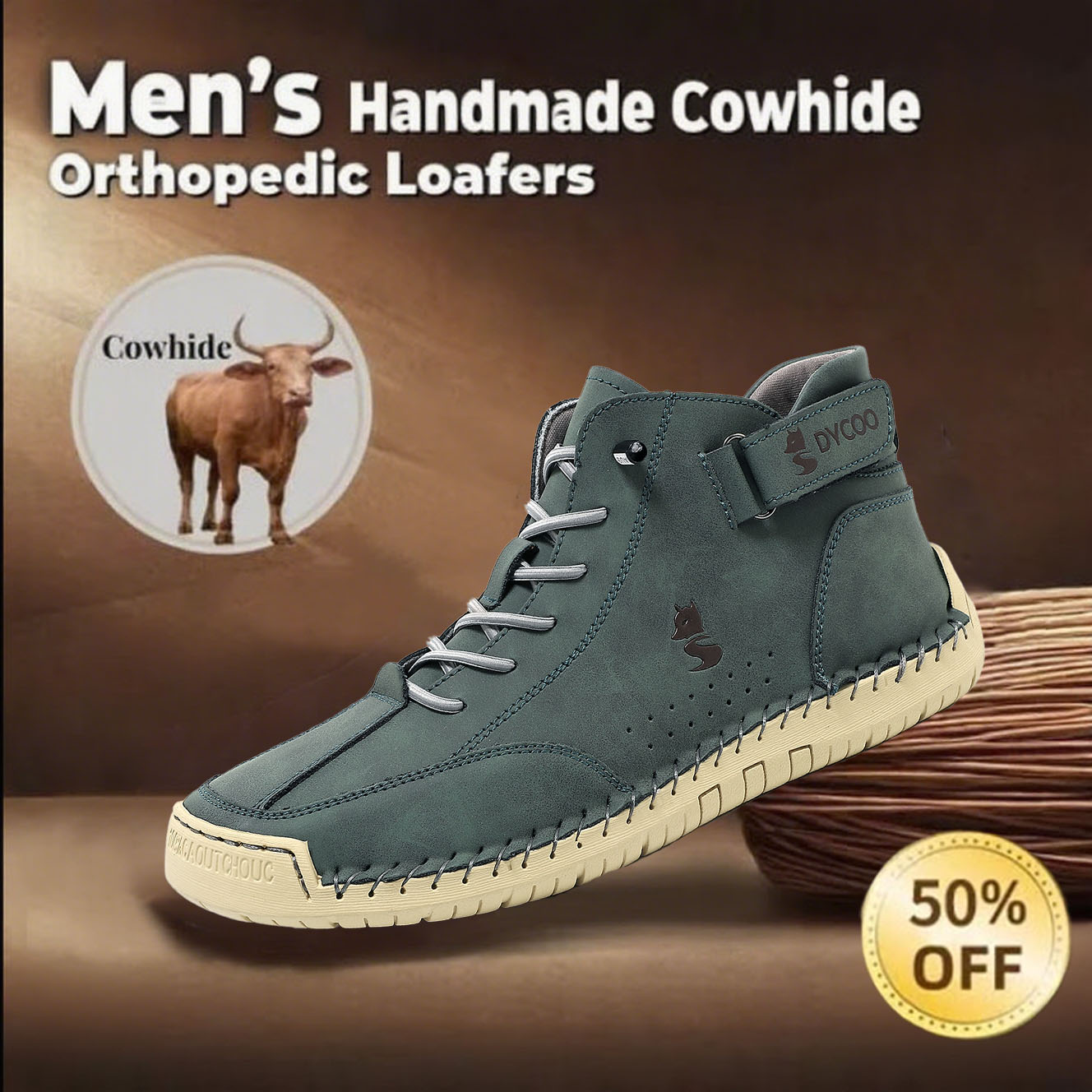 Today 70% OFF🔥Casual leather arch support non-slip wear-resistant high-top loafers