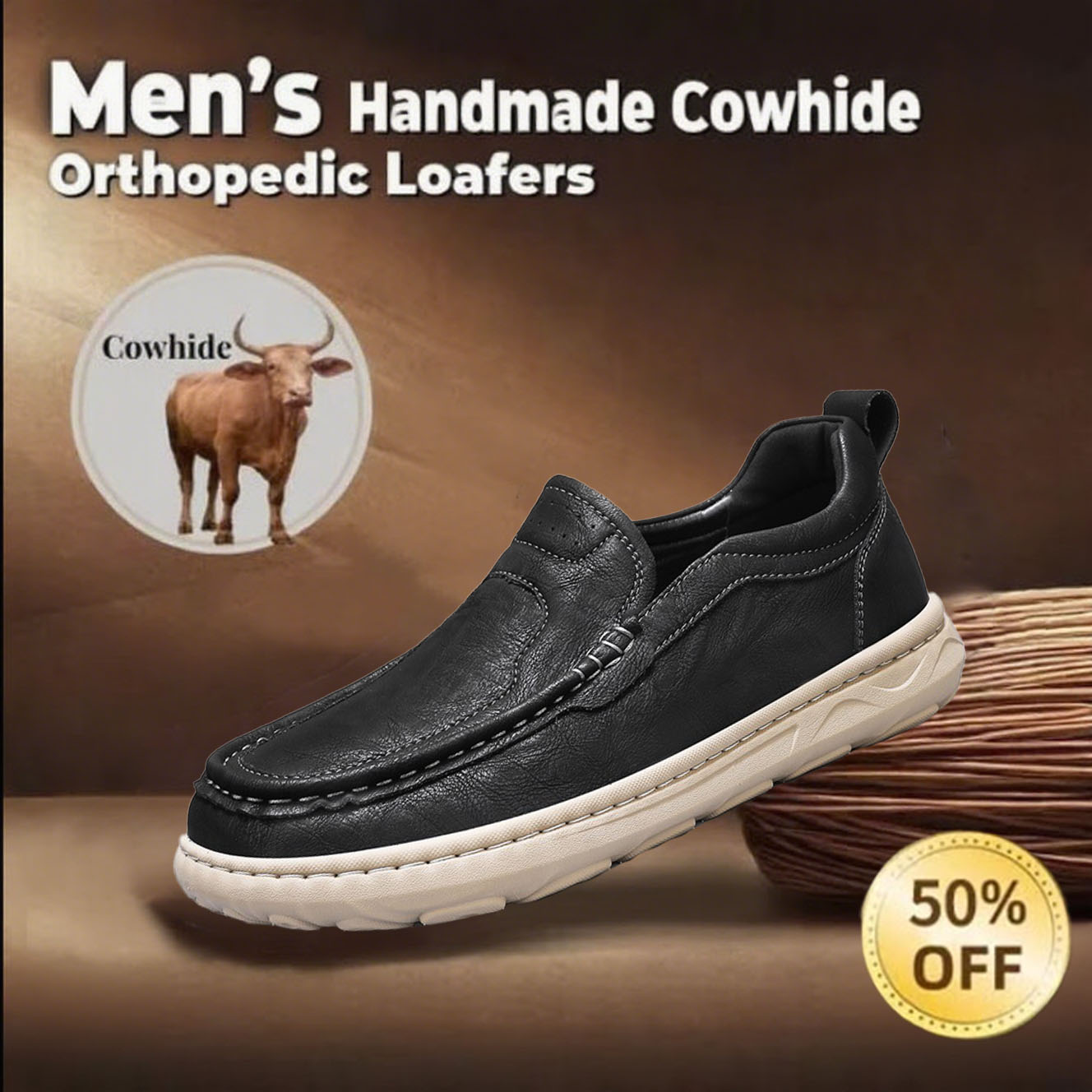 ⏱️ Today 60% off -Newest Men's Orthopedic Leather Loafers
