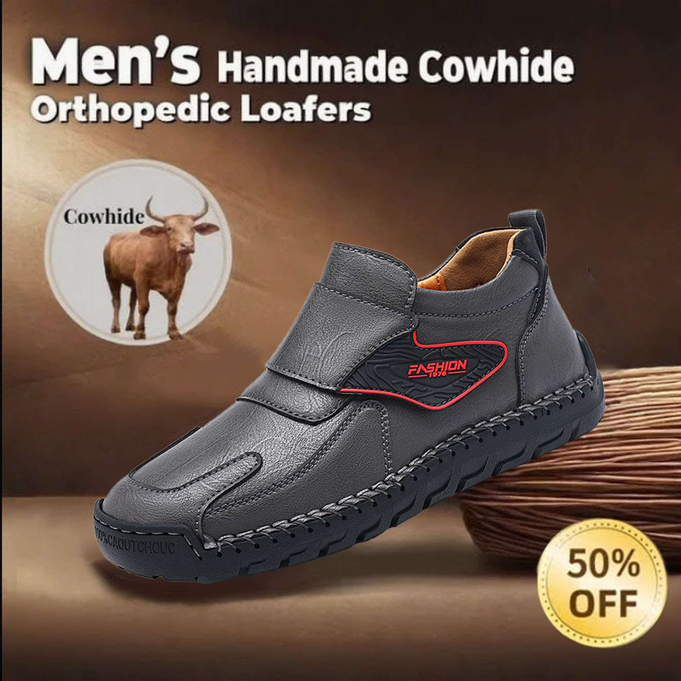 New product 60% OFF Casual leather arch support non-slip wear-resistant loafers