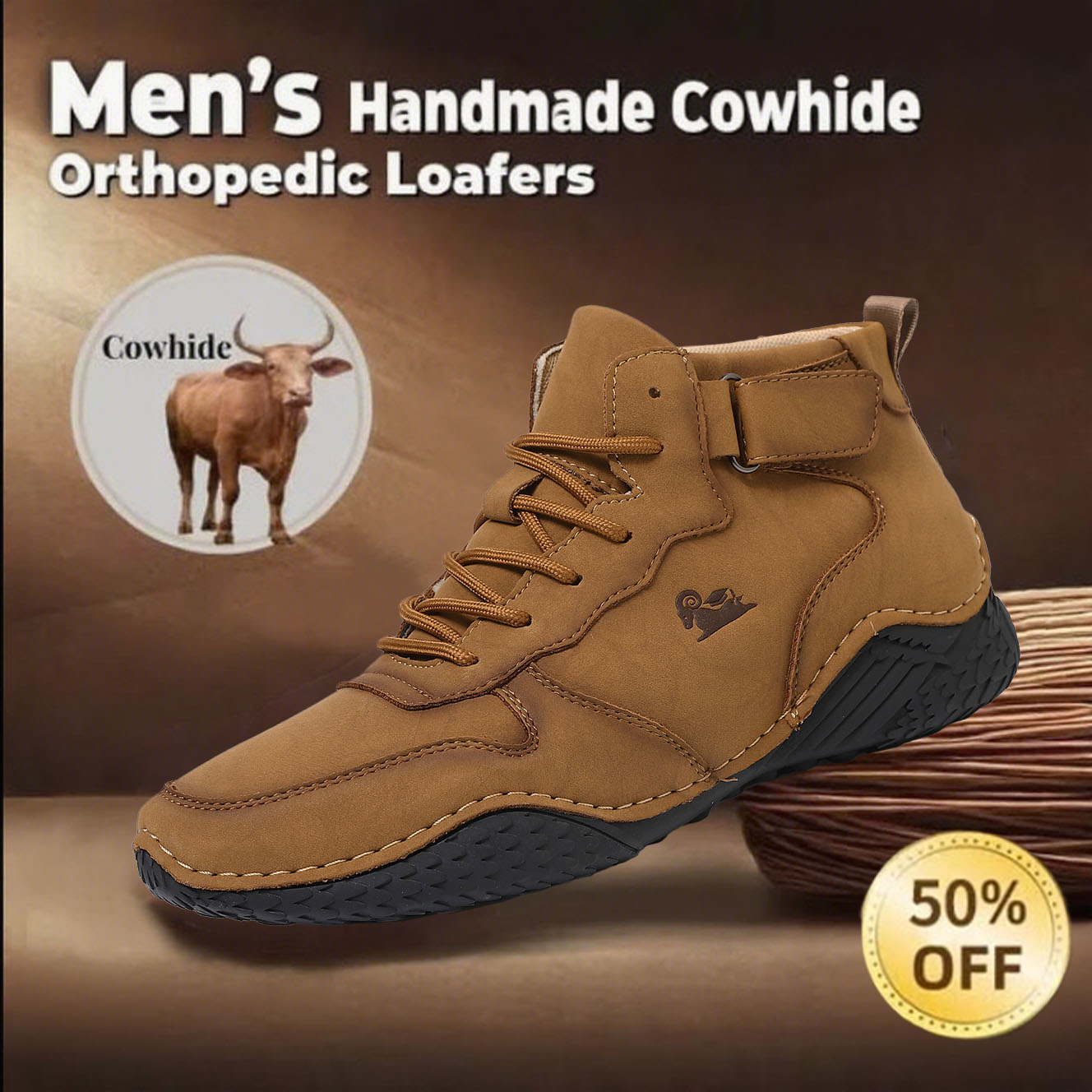 New product60% OFF🔥Casual leather arch support non-slip wear-resistant high-top Hiking Shoes