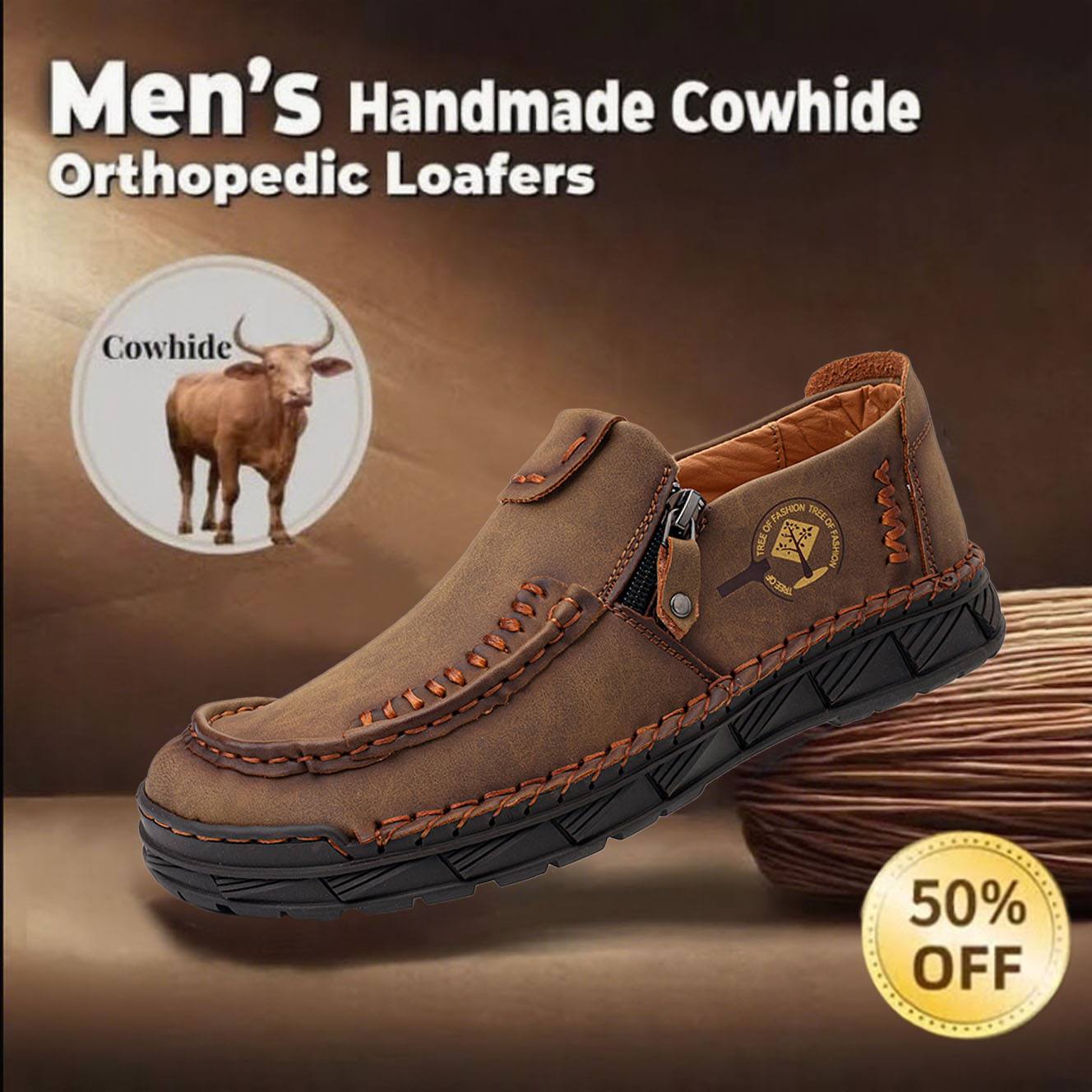 New product 60% OFF Casual leather arch support non-slip wear-resistant loafers