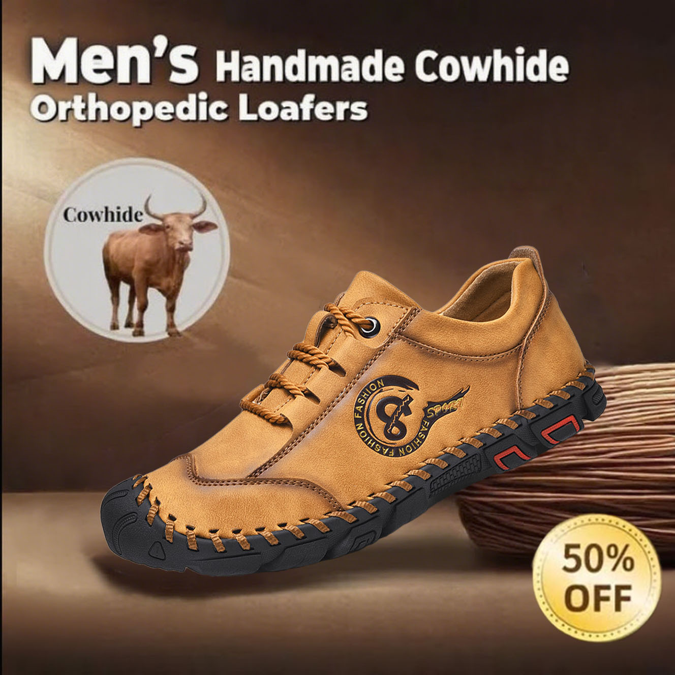 🔥 70% OFF Men's Arch Support & Breathable and Light & Non-Slip Shoes - Proven Plantar Fasciitis, Foot and Heel Pain Relief