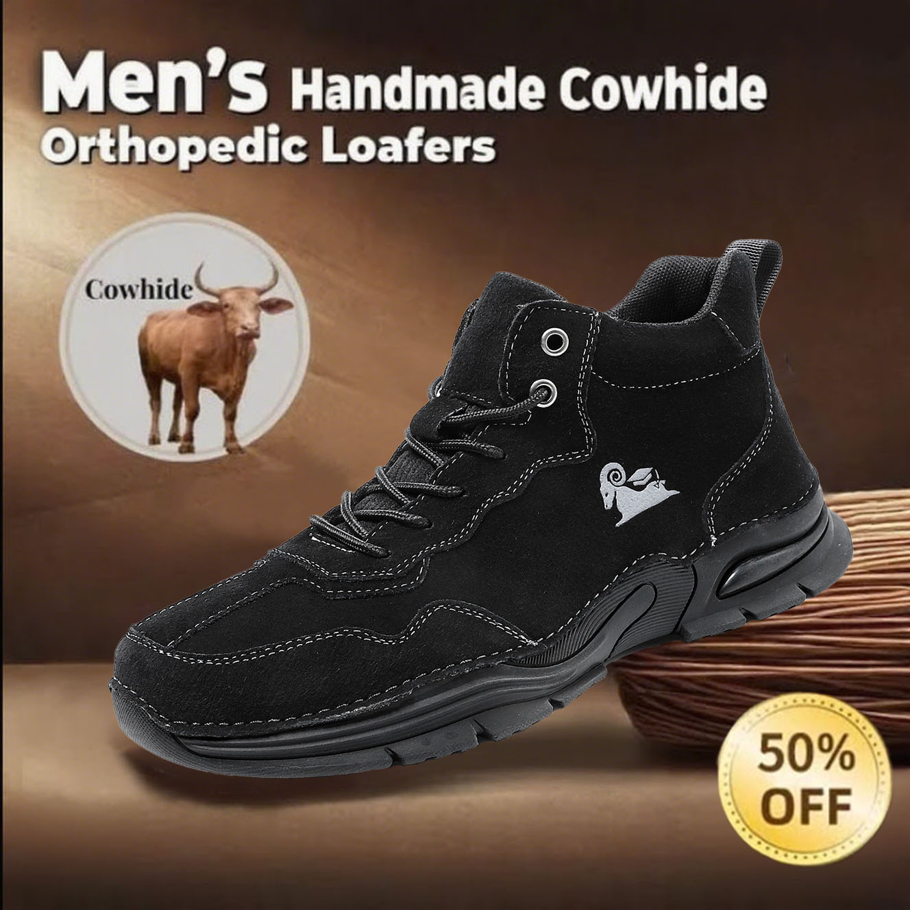 This week 70% OFF🔥Casual leather arch support non-slip wear-resistant high-top Hiking Shoes