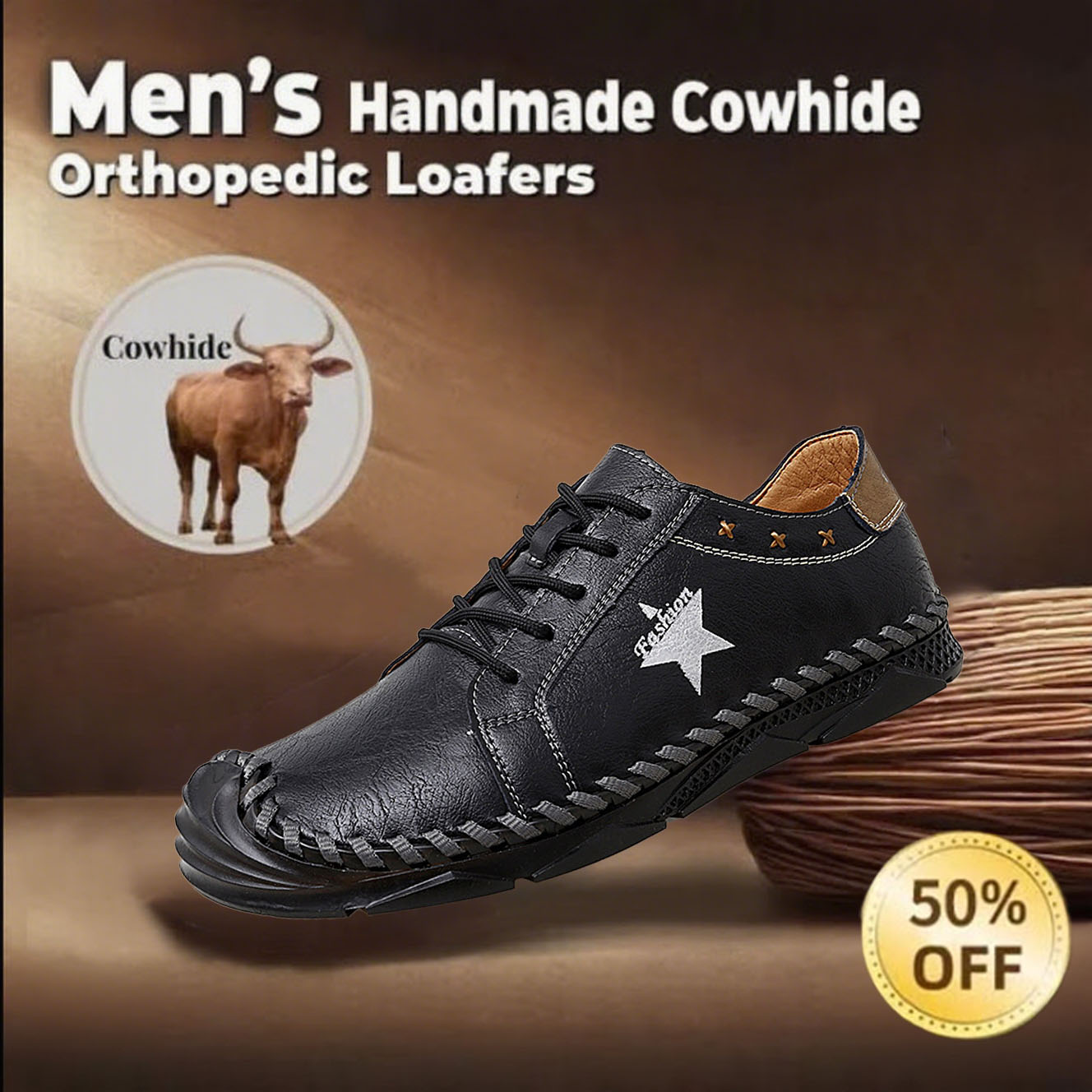 ⏱️ This Week 50% off -Newest Men's Orthopedic Leather Loafers