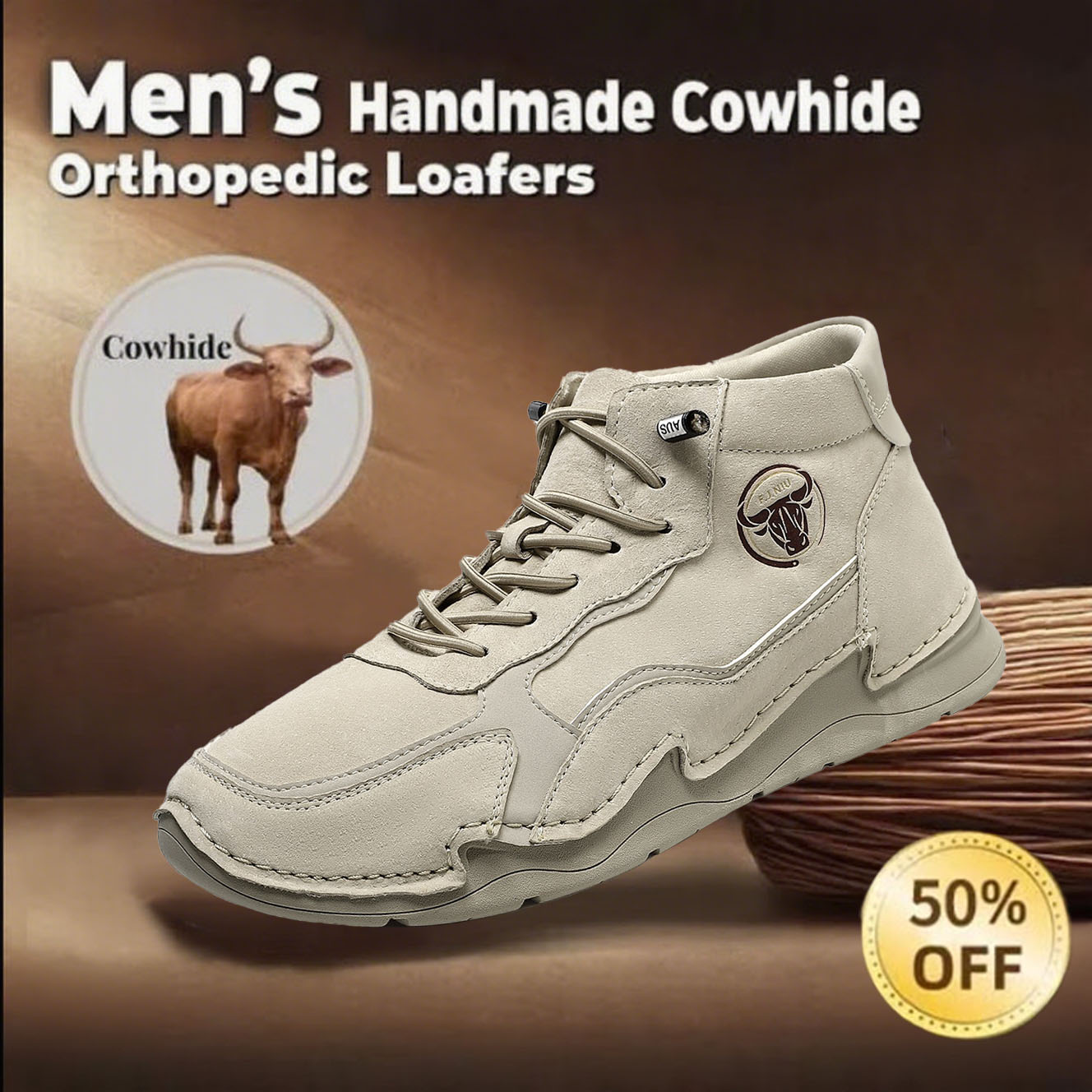 ⏰ 60% off - Newest Men's Orthopedic Leather Hiking Shoes