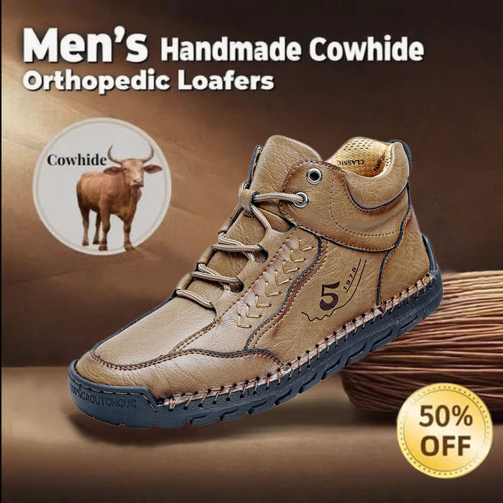 🔥49% OFF Casual leather arch support non-slip wear-resistant high-top loafers