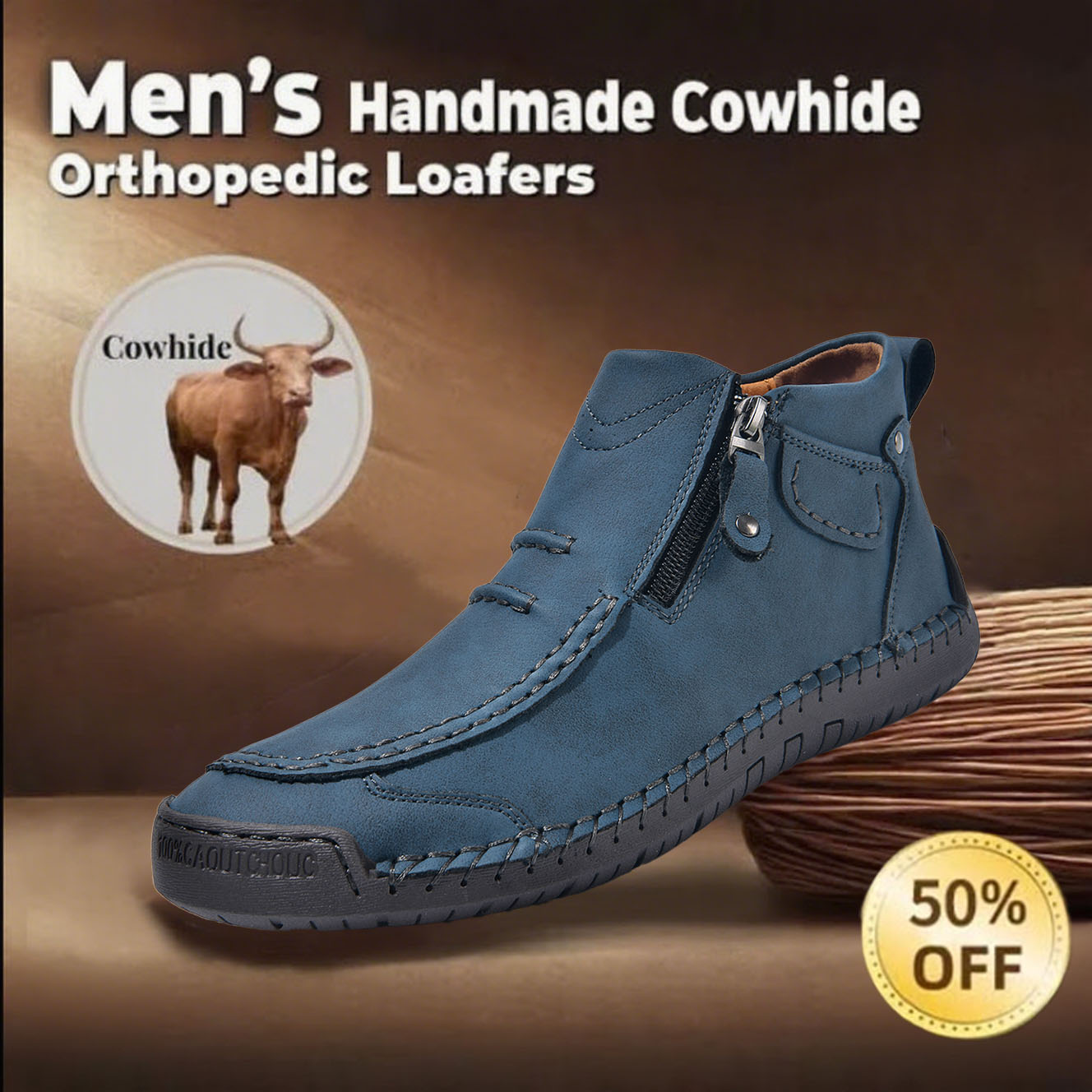 ⏰This Week 70% OFF🔥Casual leather arch support non-slip wear-resistant high-top loafers