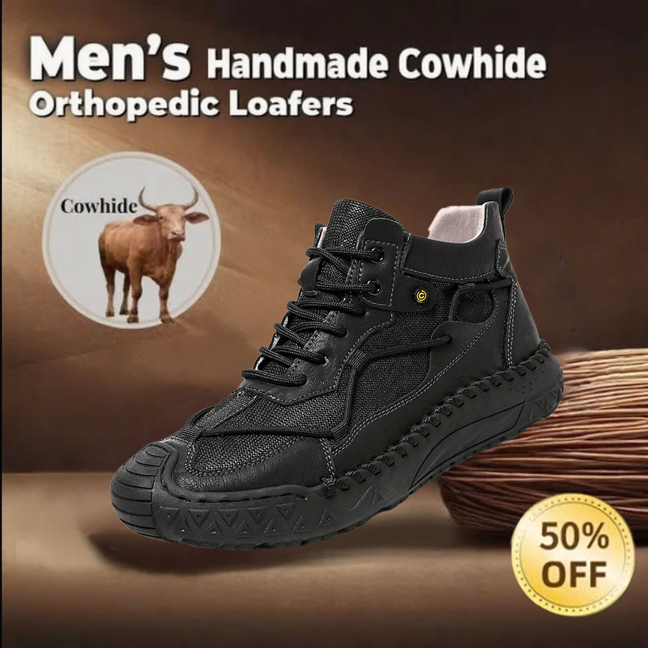 ⏰Limited Time Deal – 50% Off! Men's Casual Walking on Shoes for Bunions