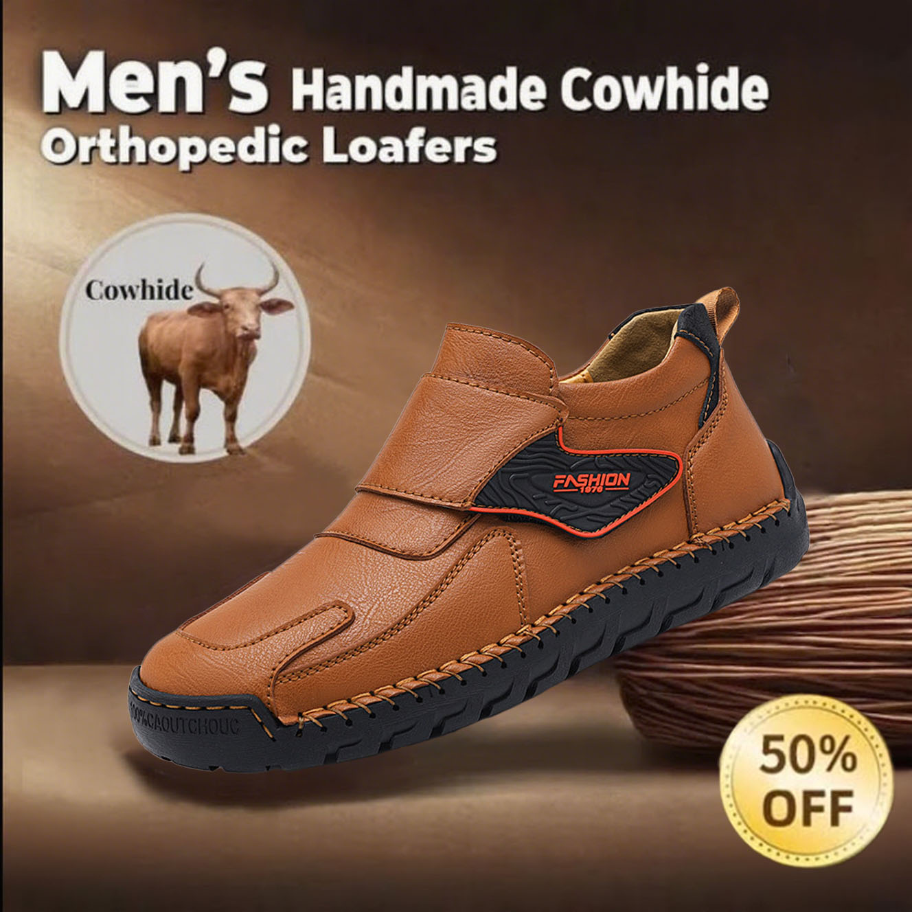 New product 60% OFF Casual leather arch support non-slip wear-resistant loafers