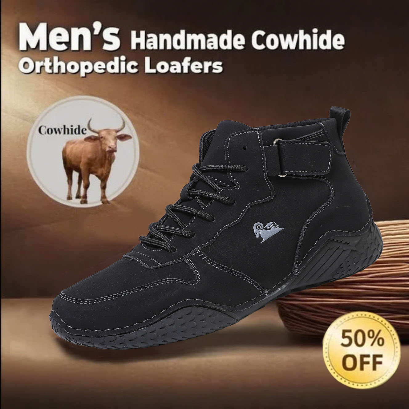 New product60% OFF🔥Casual leather arch support non-slip wear-resistant high-top Hiking Shoes