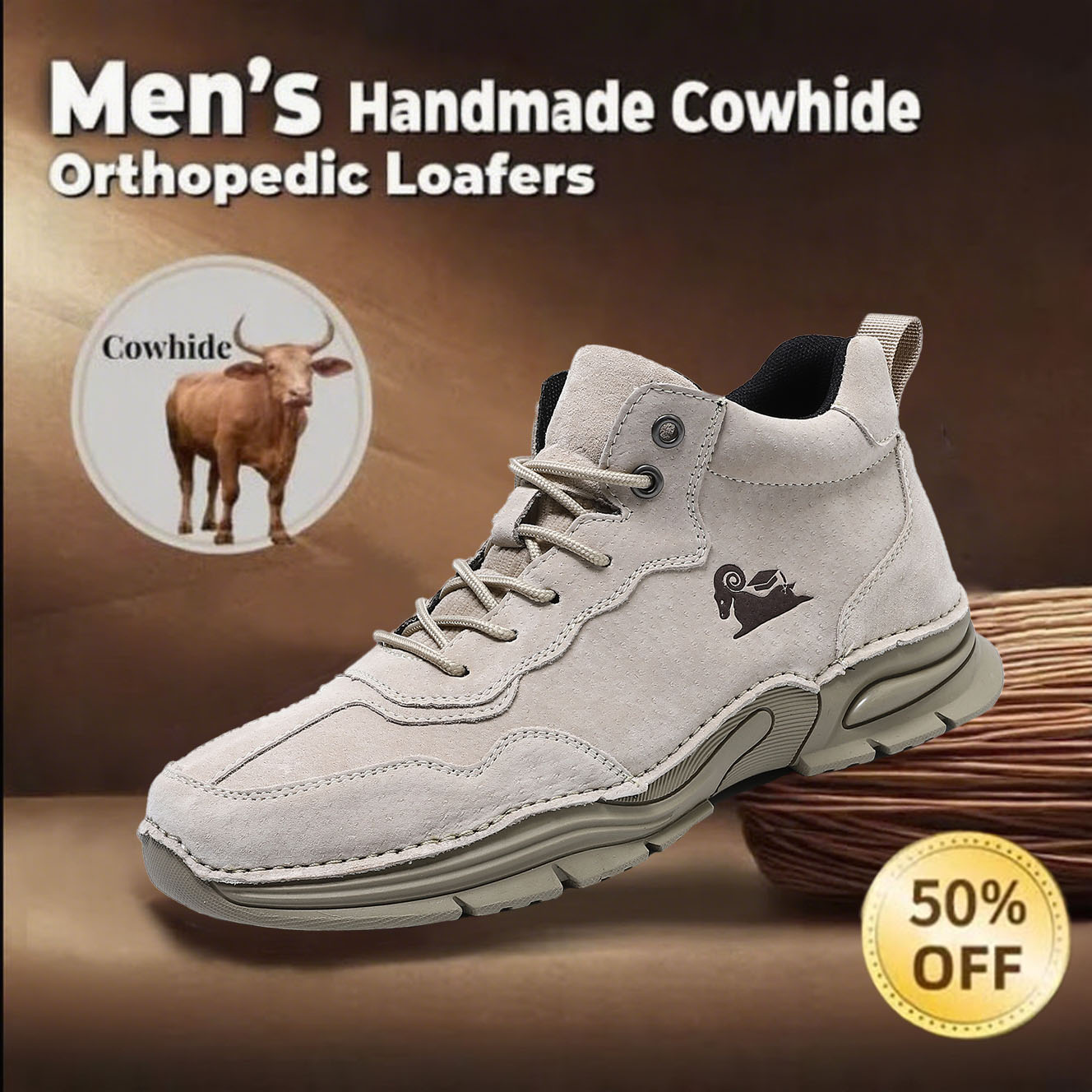 This week 70% OFF🔥Casual leather arch support non-slip wear-resistant high-top Hiking Shoes