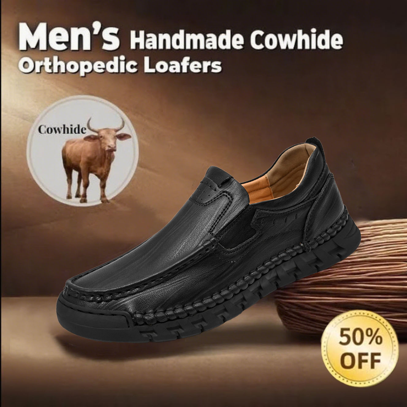 ⏱️ This Week 60% off -Newest Men's Orthopedic Leather Loafers