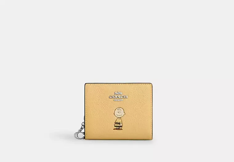 Coach X Peanuts Snap Wallet With Charlie Brown