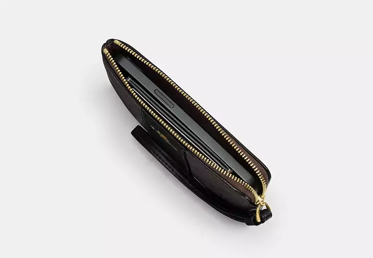 Corner Zip Wristlet In Signature Canvas With Stripe