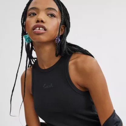 Ribbed Cothtach Script Tank Top