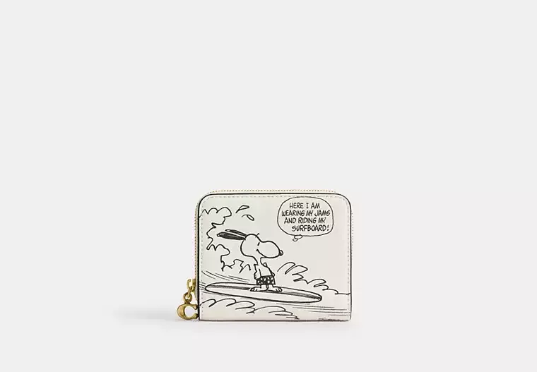 Coach X Peanuts Essential Billfold Wallet With Newspaper Print