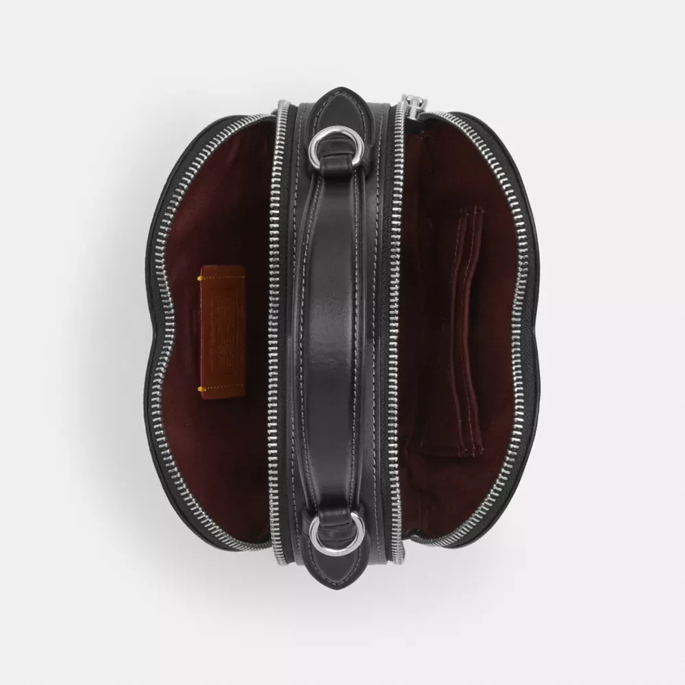 Heart Crossbody Bag With Bow Print