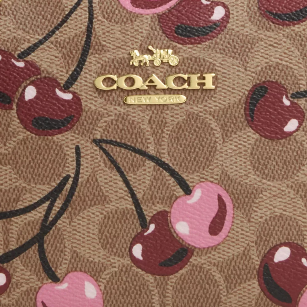 Mini Jamie Camera Bag In Signature Canvas With Cherry Print