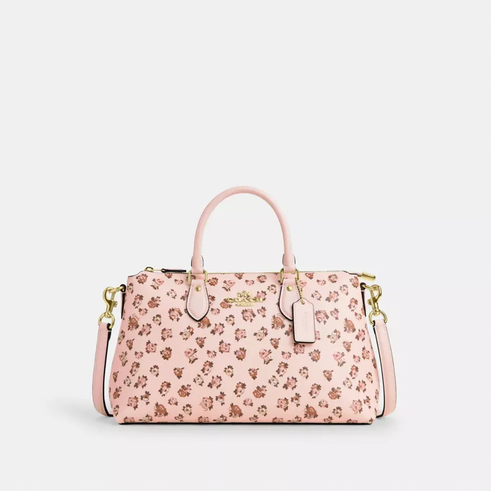 Georgia Satchel Bag With Rose Print