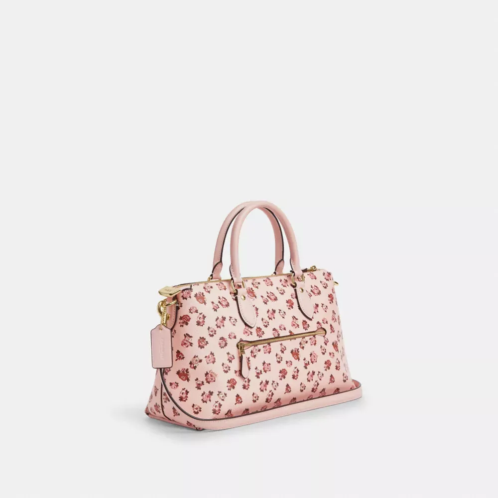 Georgia Satchel Bag With Rose Print