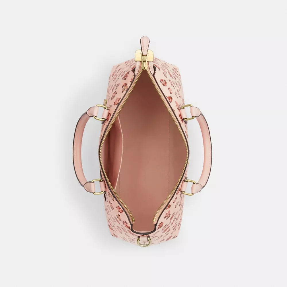 Georgia Satchel Bag With Rose Print