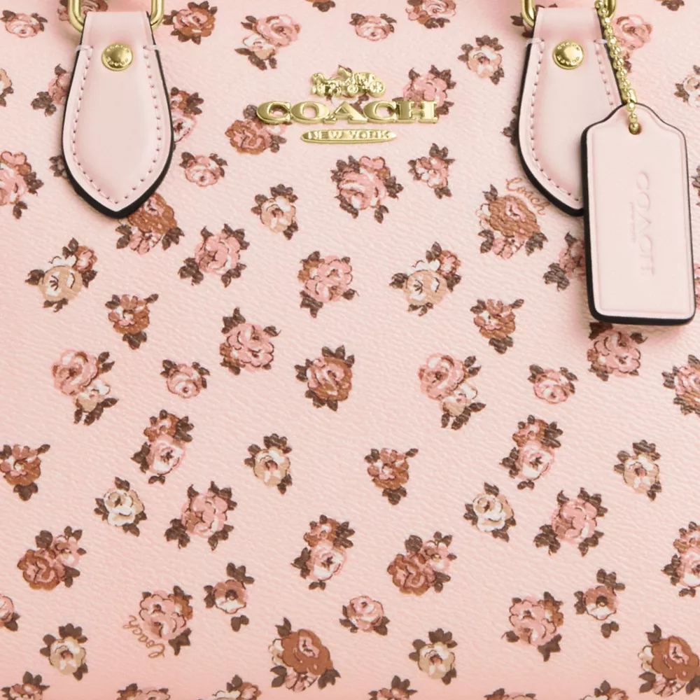 Georgia Satchel Bag With Rose Print