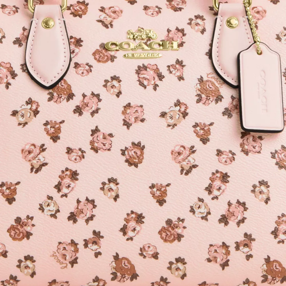 Georgia Satchel Bag With Rose Print