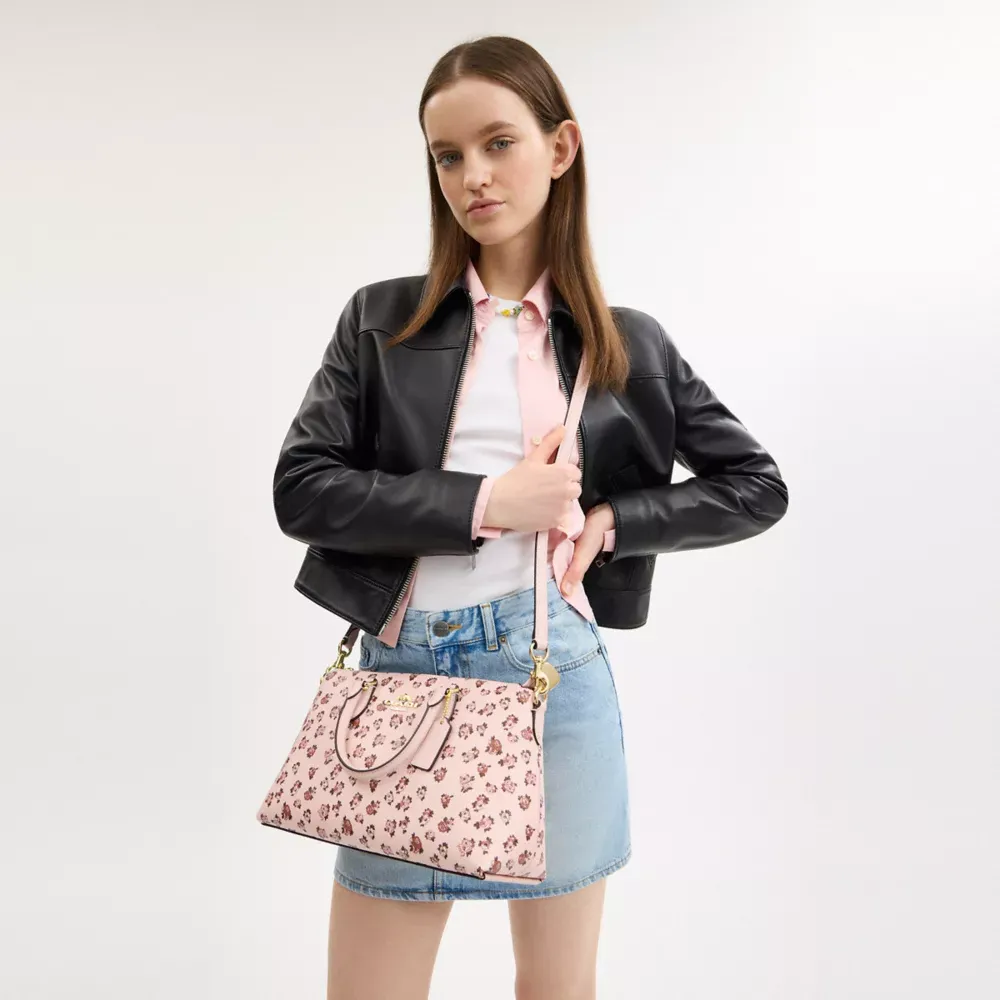 Georgia Satchel Bag With Rose Print