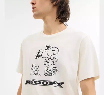 Cothtach X Peanuts Snoopy Signature Square T Shirt In Organic Cotton
