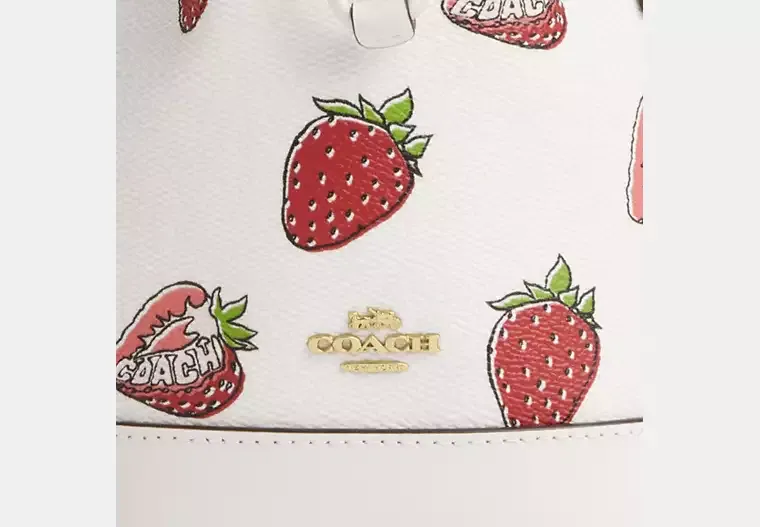 Snap Wallet With Strawberry Print