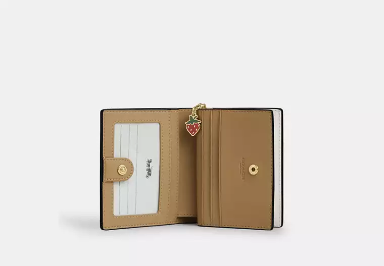 Snap Wallet With Strawberry Print