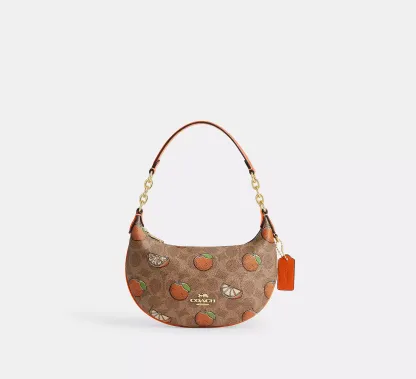 Mini Payton Bag In Signature Canvas With Orange Print
