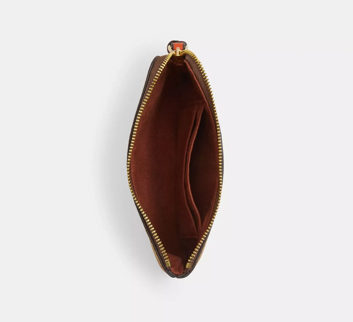 Corner Zip Wristlet In Signature Canvas With Orange Print