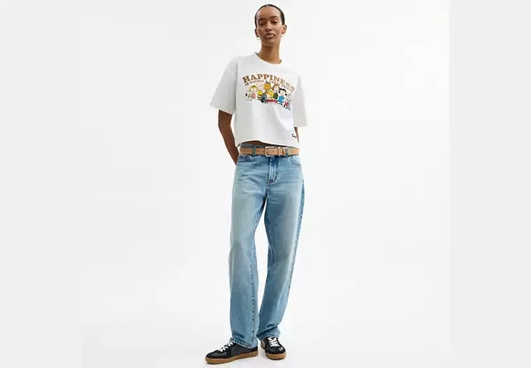 Coach X Peanuts Cropped T Shirt In Organic Cotton