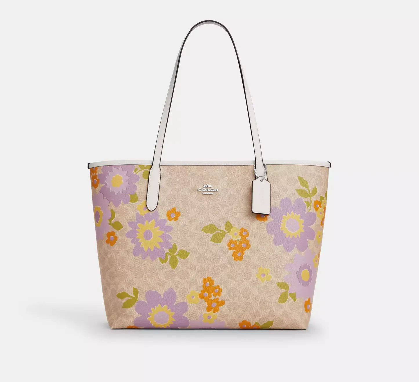 City Tote Bag In Signature Canvas With Floral Print