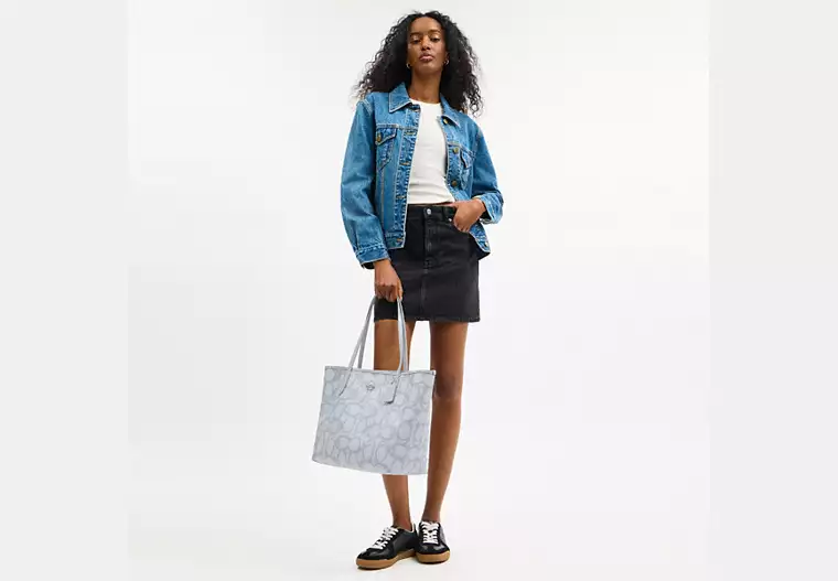 City Tote Bag In Sketch Signature Canvas
