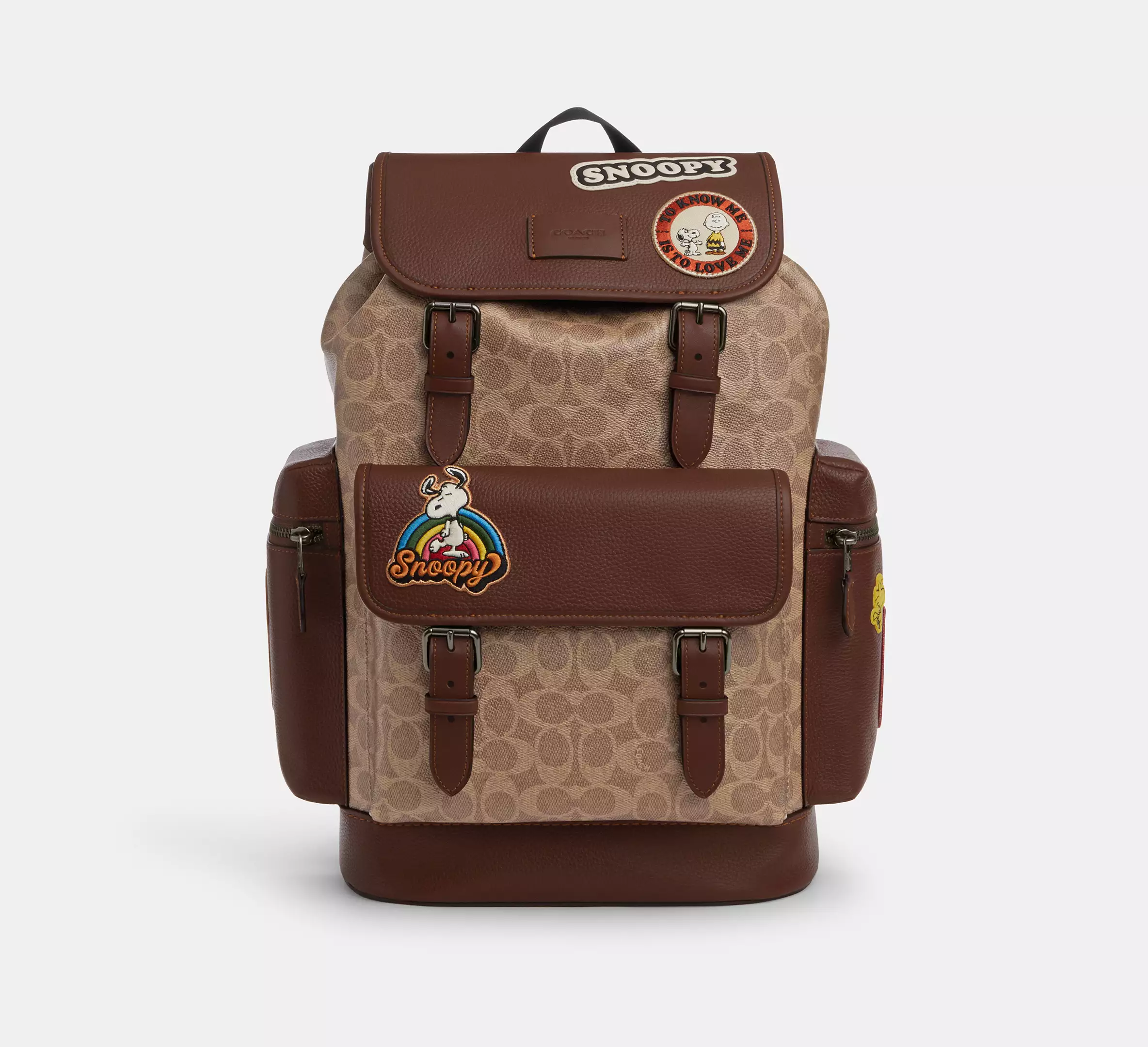 Peanuts Sprint Backpack In Signature Canvas With Patches