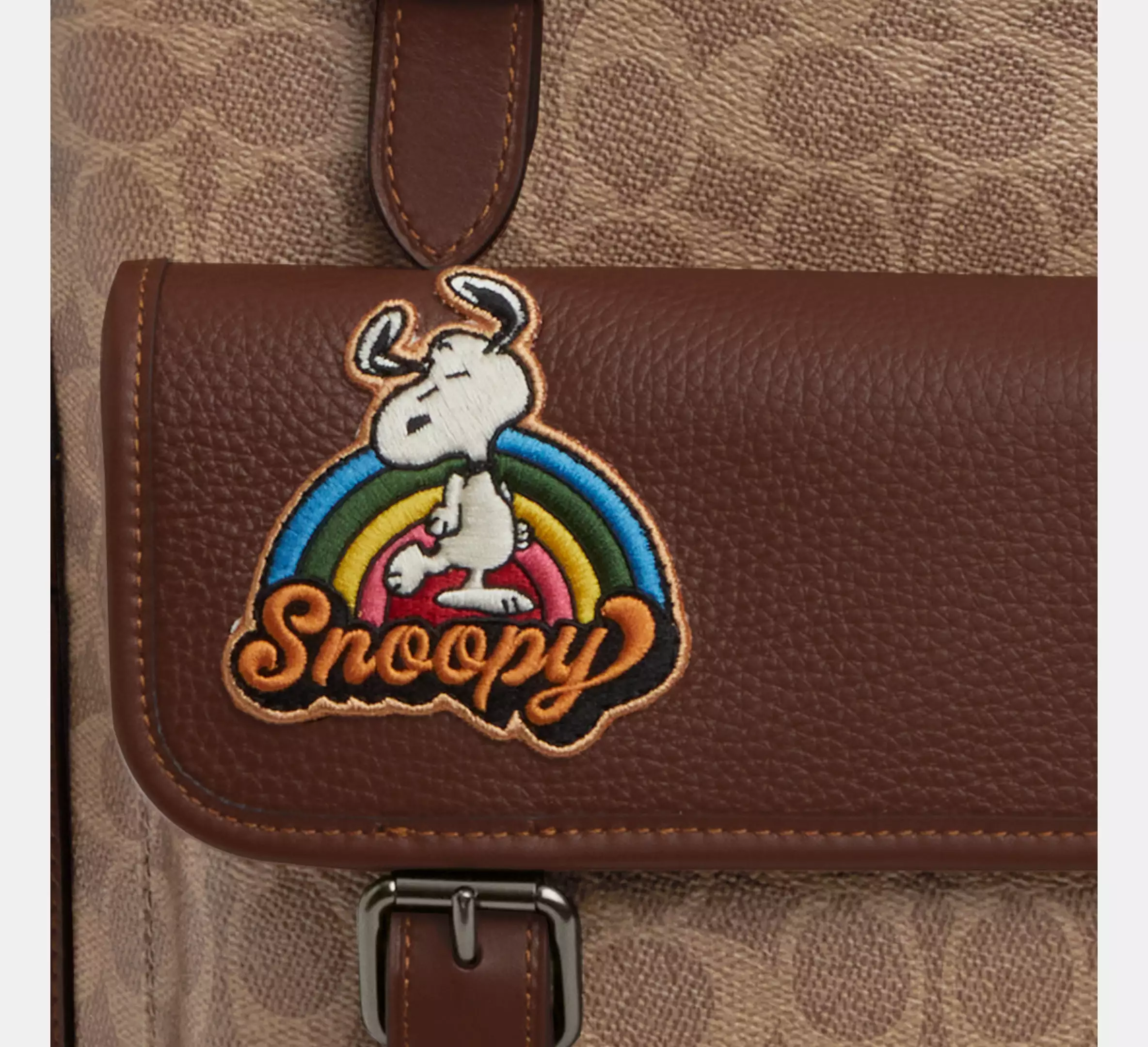 Peanuts Sprint Backpack In Signature Canvas With Patches