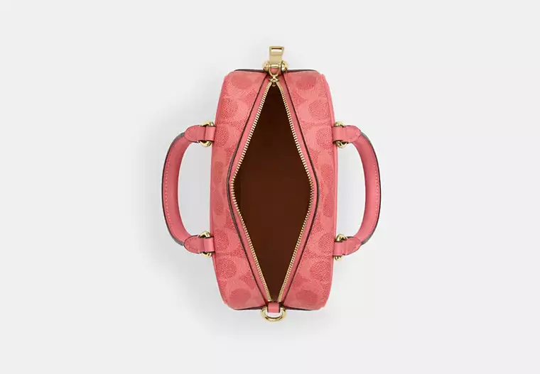 Coach X Peanuts Satchel Crossbody Bag In Signature Canvas With Lucy