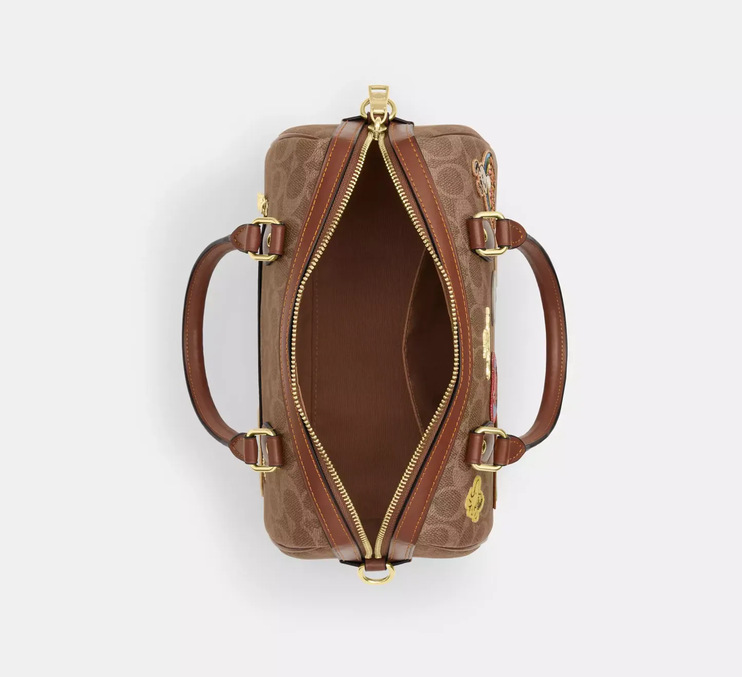 Peanuts Rowan Satchel Bag In Signature Canvas With Patches